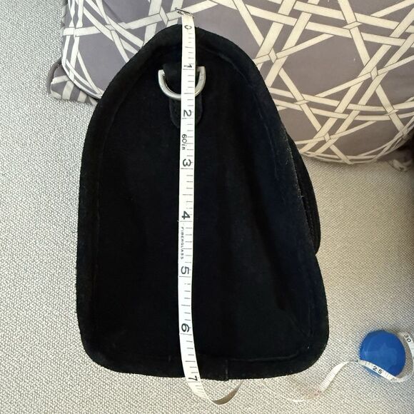 Urban Outfitters Suede Speedy Satchel Crossbody Convertible Leather Black NEW - Picture 11 of 16